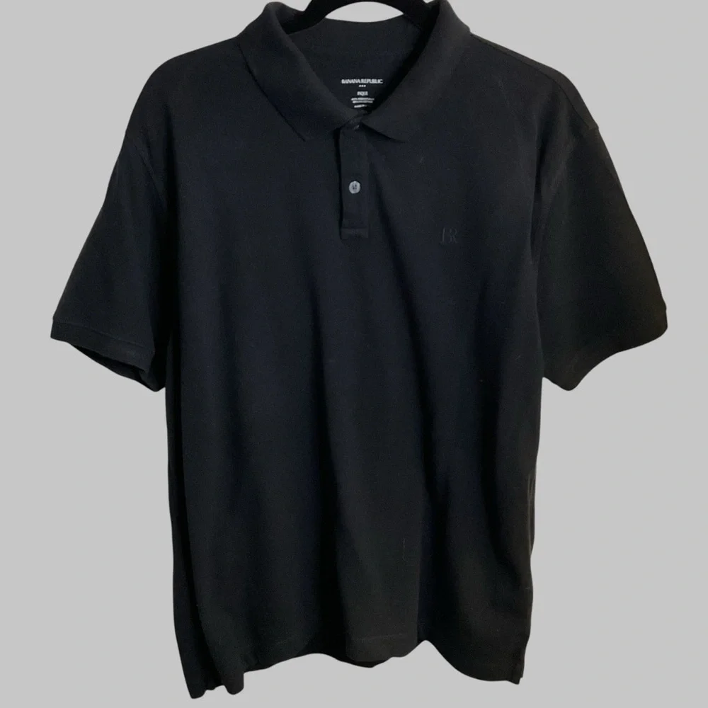 Men’s Banana Republic Midnight Black Polo Shirt NWOT